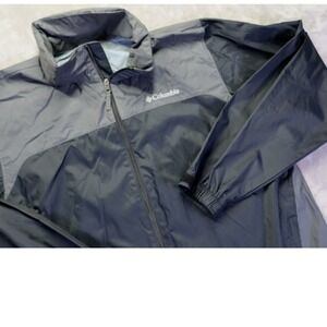 Columbia‎ Men's Lightweight Full Zip Windbreaker Jacket Dark Gray Size L Rain